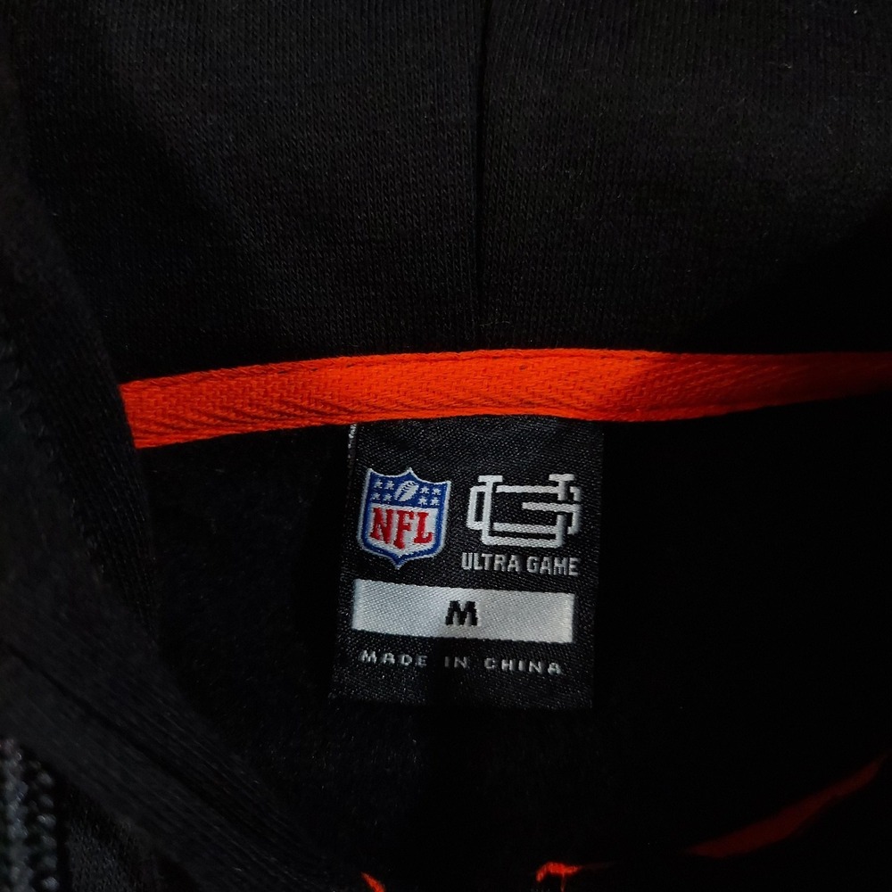 Cincinnati Bengals Hoodie Mens Medium Black Full Zip Ultra Game NFL Sweatshirt - Picture 5 of 10